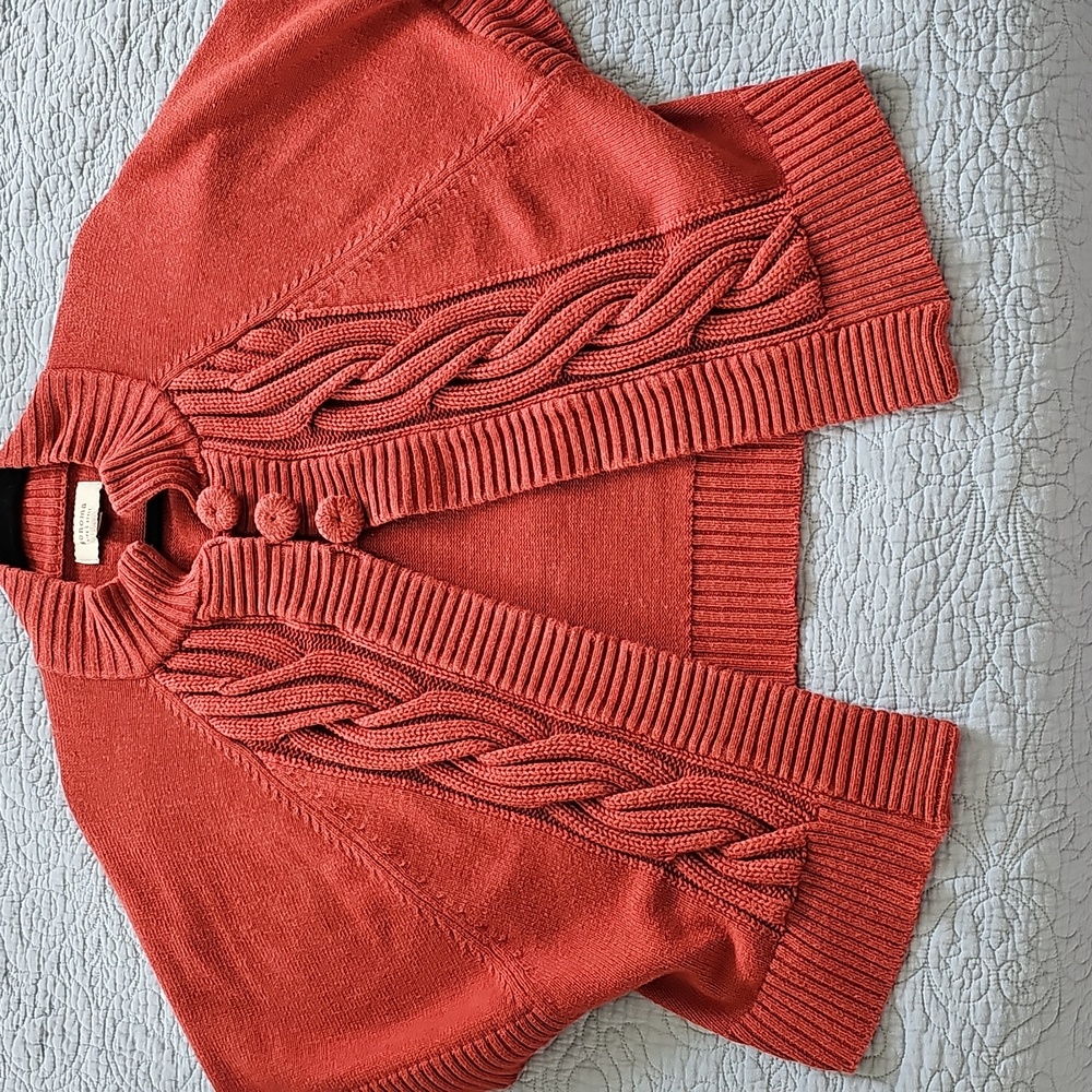 Sonoma Orange/ Brick Cable Knit Cardigan - Picture 6 of 6